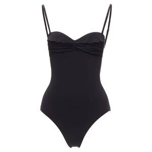 Heidi Klein logo clasp backless flutter one piece swimsuit